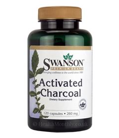 Activated Charcoal 260 mg, Swanson (120 Capsules)